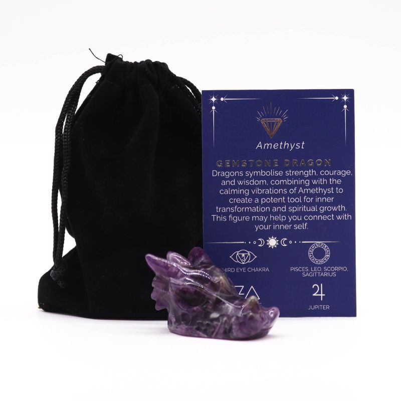 Edelstein Kleiner Drachenkopf - Amethyst 45x30x28mm