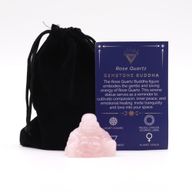 Edelstein Kleiner Buddha - Rosenquarz 35x40x23mm