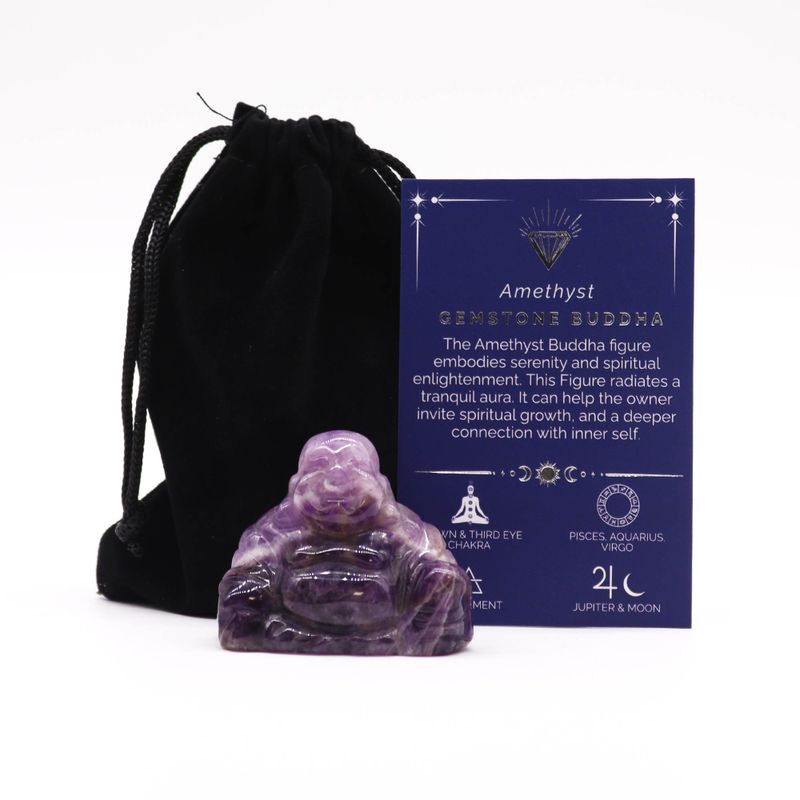Edelstein Großer Buddha - Amethyst 50x40x20mm