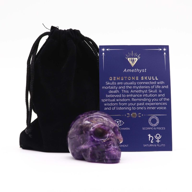 Großer Edelsteinschädel - Amethyst - 50x40x30mm