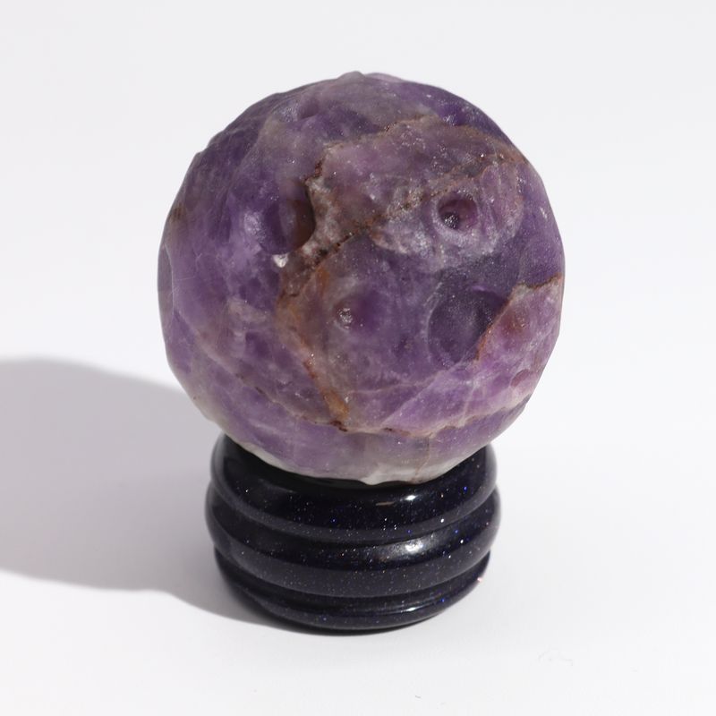 Ametyst-Planet auf einem Sola-Goldstone-Ständer – 40 mm (Ständer 30 x 15 mm)