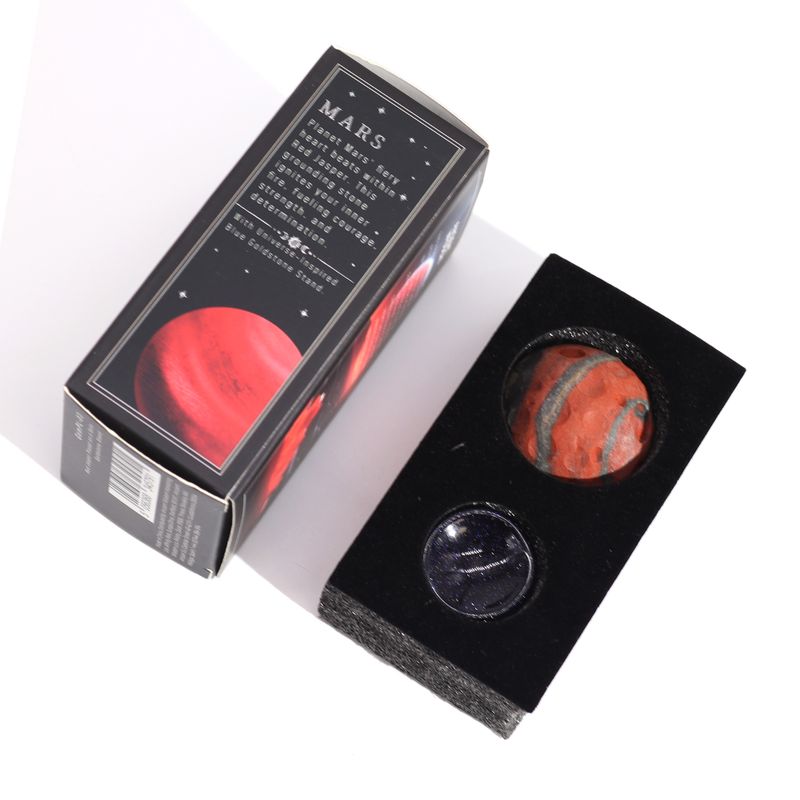 Roter Jaspis-Planet auf einem Sola-Goldfluss-Ständer – 40 mm (30 x 15 mm Ständer)