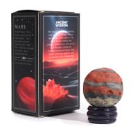 Roter Jaspis-Planet auf einem Sola-Goldfluss-Ständer – 40 mm (30 x 15 mm Ständer)