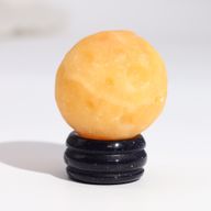 Gelber Jadeplanet auf einem Sola-Goldflussständer – 40 mm (30 x 15 mm Ständer)