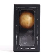 Gelber Jadeplanet auf einem Sola-Goldflussständer – 40 mm (30 x 15 mm Ständer)