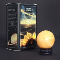 Gelber Jadeplanet auf einem Sola-Goldflussständer – 40 mm (30 x 15 mm Ständer)