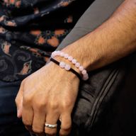 Edelstein-Doppelkraft-Armbänder - Rosenquarz