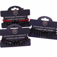 Edelstein-Doppelkraft-Armbänder - Schwarzer Achat