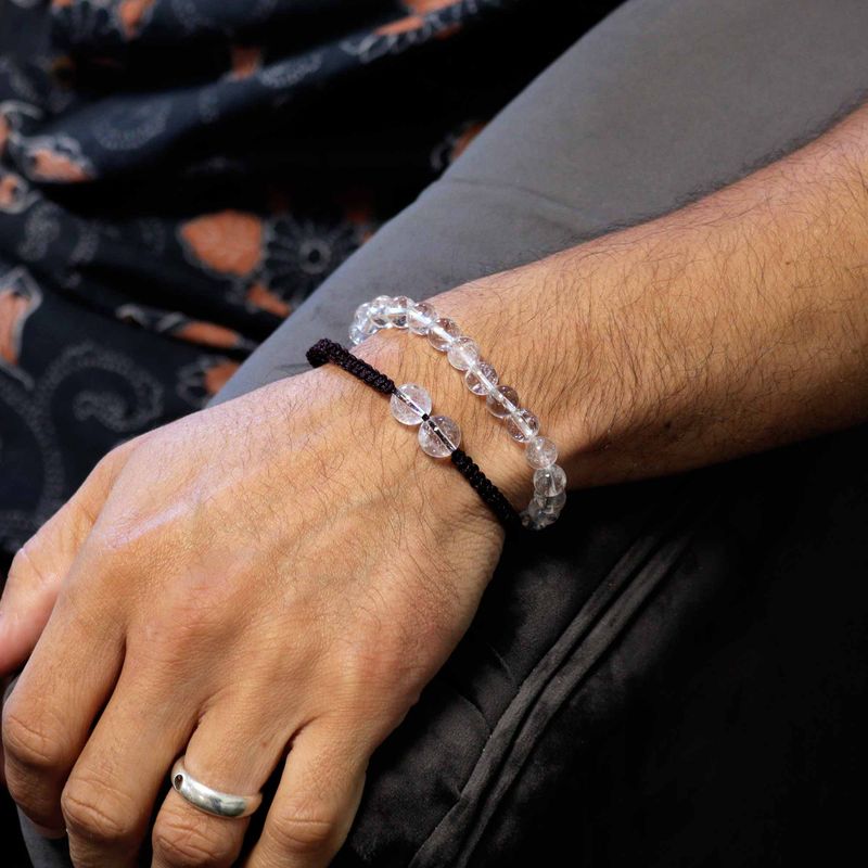 Edelstein-Doppelkraft-Armbänder - Bergquarz