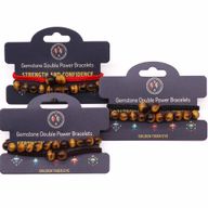 Edelstein-Doppelkraft-Armbänder - Tigerauge
