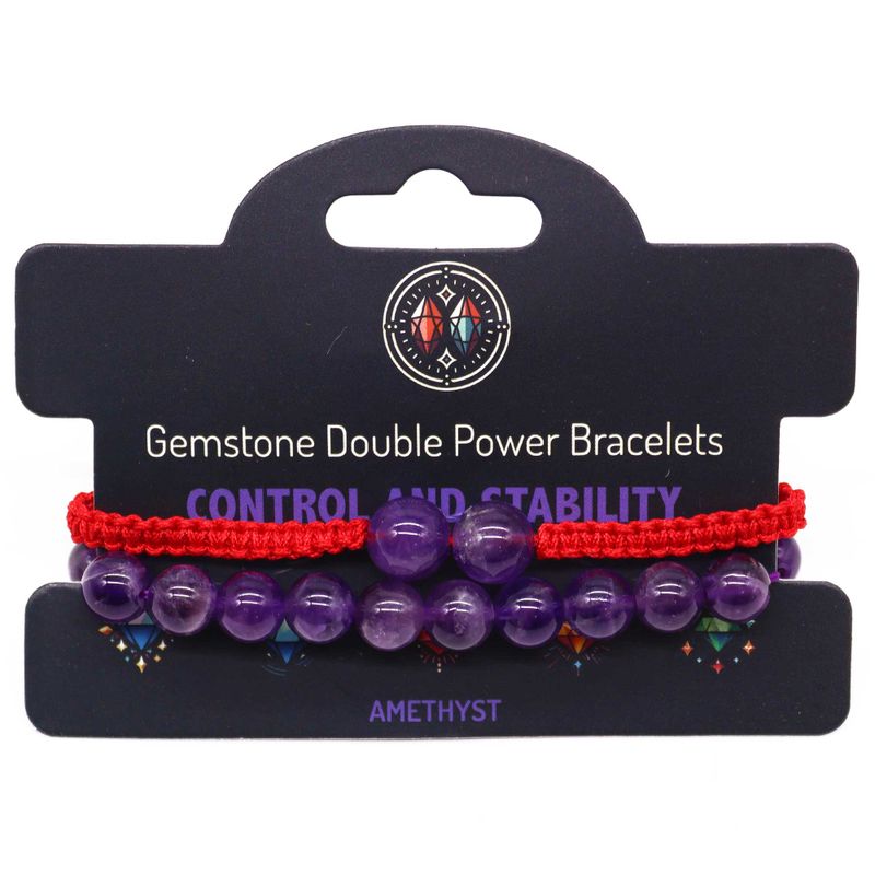 Edelstein-Doppelkraft-Armbänder - Amethyst