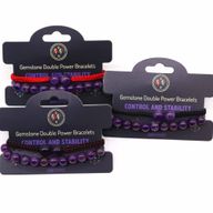 Edelstein-Doppelkraft-Armbänder - Amethyst