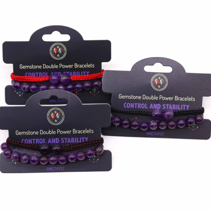 Edelstein-Doppelkraft-Armbänder - Amethyst