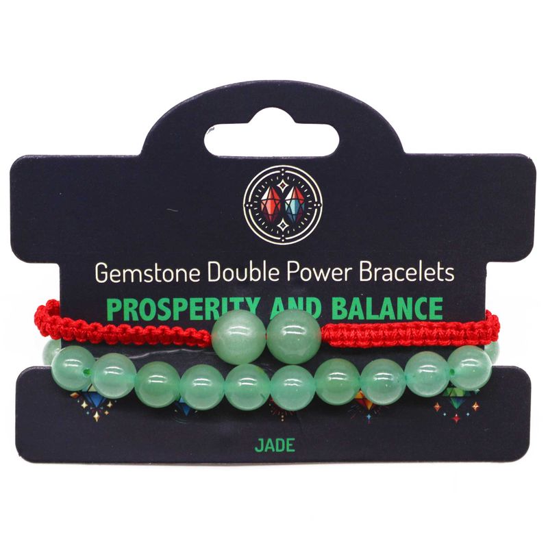 Edelstein-Doppelkraft-Armbänder - Jade