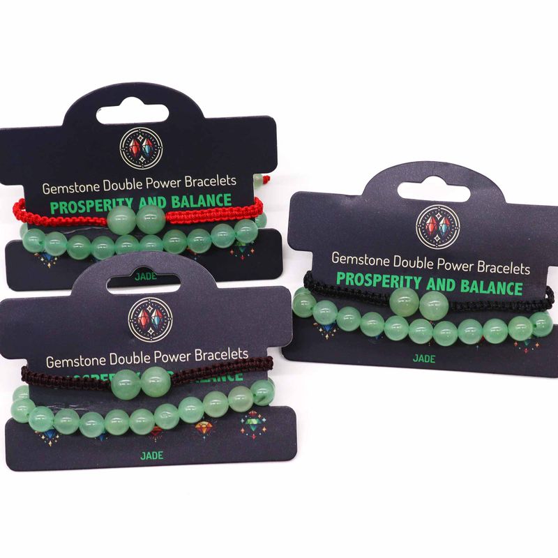 Edelstein-Doppelkraft-Armbänder - Jade