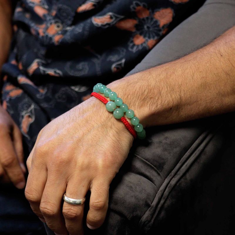 Edelstein-Doppelkraft-Armbänder - Jade