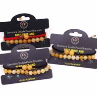 Edelstein-Doppelkraft-Armbänder - Gelber Aventurin