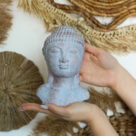 Tranquility Buddha Kopf - Blau Kupfer