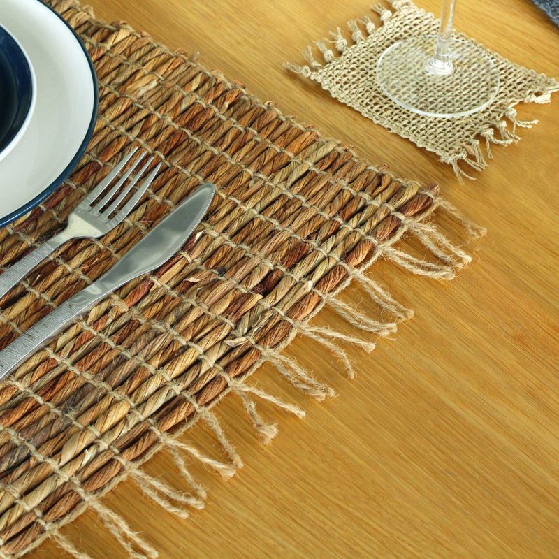 Natürliches Tischset aus Wasserhyazinthe - Robusta und Fransen