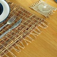 Natürliches Tischset aus Wasserhyazinthe - Robusta und Fransen