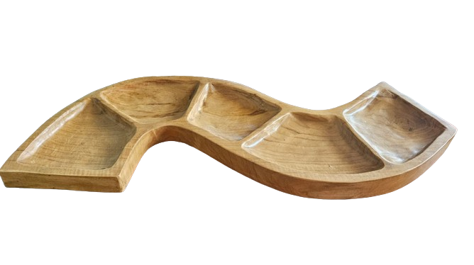 Teakholzschale in Schlangenform, ca. 55 cm