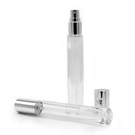 Runde, hohe, schlanke 10-ml-Flasche, silbernes Spray und Kappe