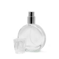 Ovale 30-ml-Flasche, silbernes Spray und Kristallverschluss