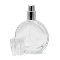 Ovale 50-ml-Flasche, silbernes Spray und Kristallverschluss