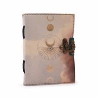 Leder-Notizbuch „Mondphasen“ mit Büttenrand (12.5cmX17.5cm)