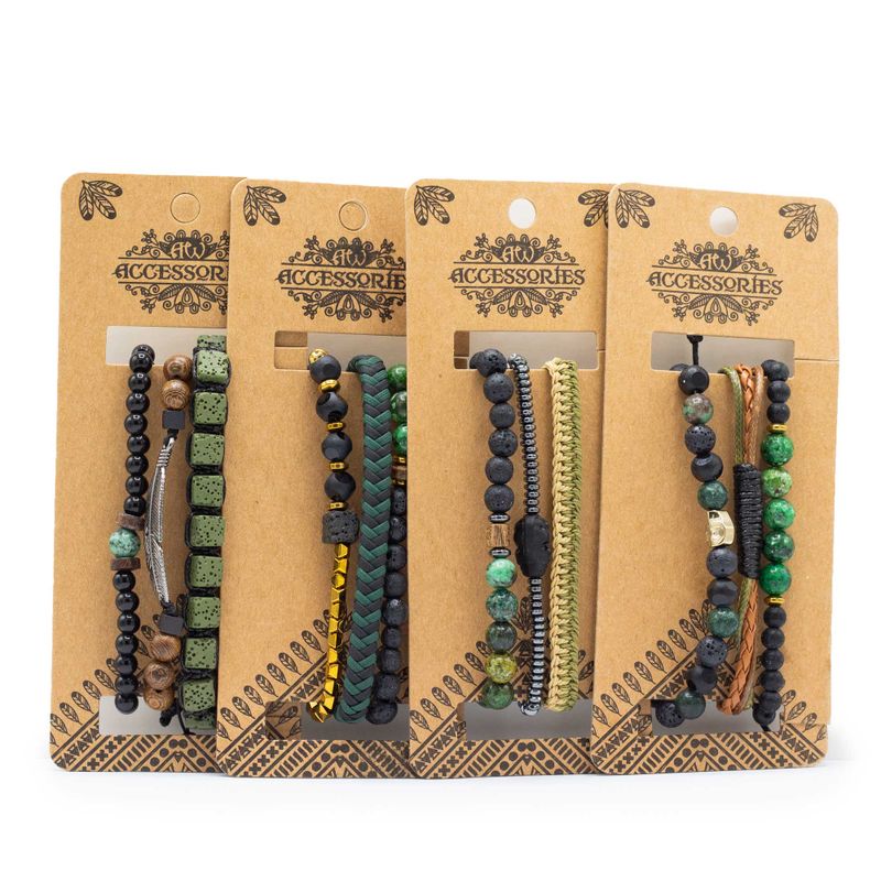 Premium-Armband-Sets für Herren – Outdoor Greens (sortiert)