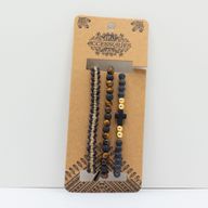 Premium-Armband-Sets für Herren – Schwarz und Hellbraun (sortiert)