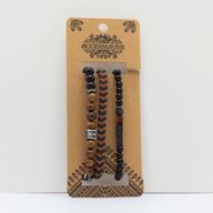 Premium-Armband-Sets für Herren – Schwarz und Hellbraun (sortiert)