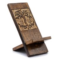 Geschnitzter Telefonständer aus Holz - Lebensbaum 20x9,5cm