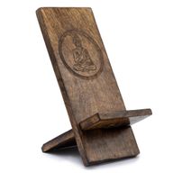 Geschnitzter Telefonständer aus Holz - Buddha 20x9,5cm