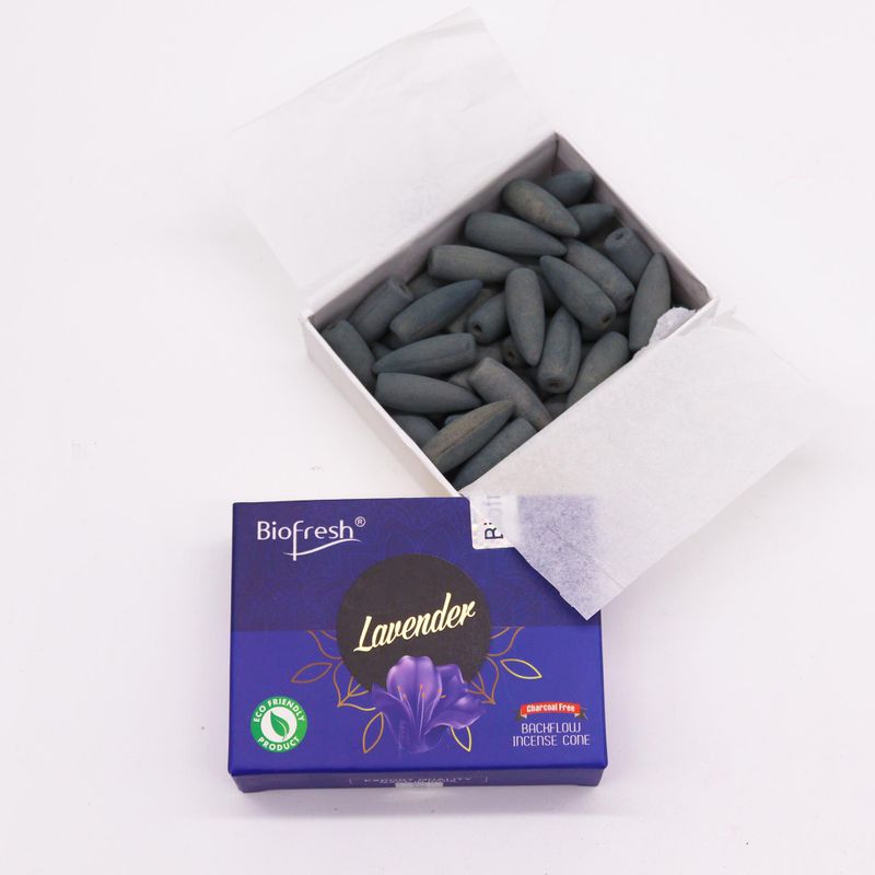 Biofresh Backflow Räucherkegel (40 Kegel) - Lavendel