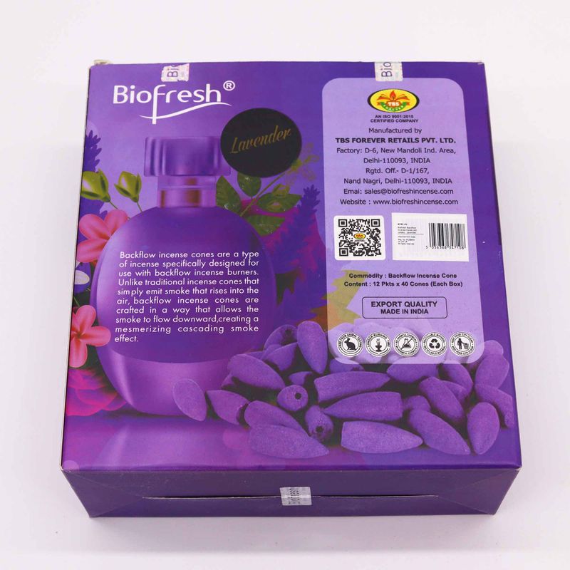 Biofresh Backflow Räucherkegel (40 Kegel) - Lavendel
