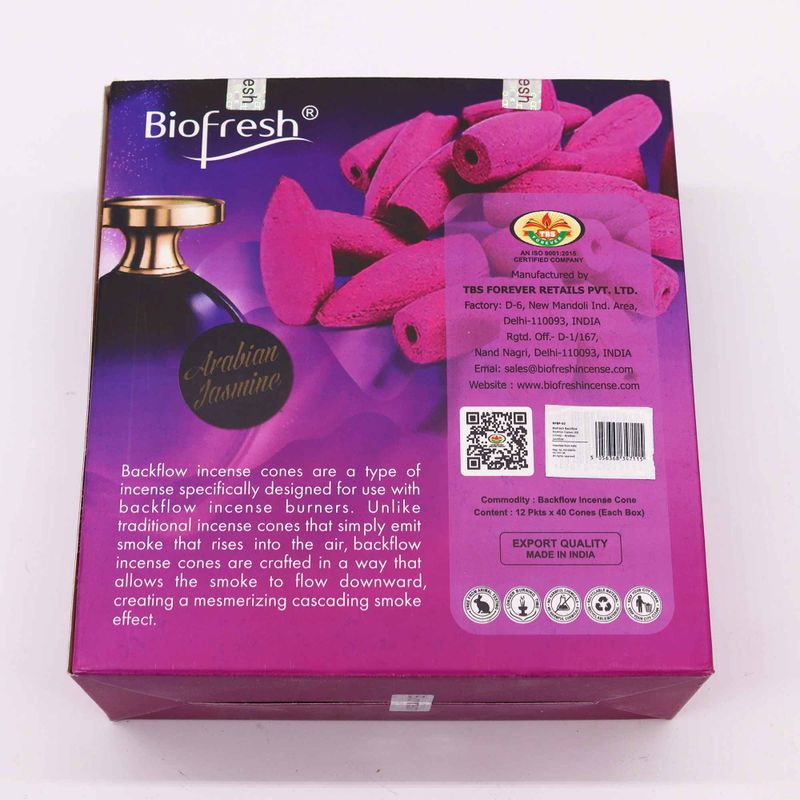 Biofresh Backflow Räucherkegel (40 Kegel) – Arabischer Jasmin
