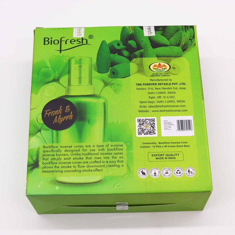 Biofresh Backflow Räucherkegel (40 Kegel) - Frank & Myrrh