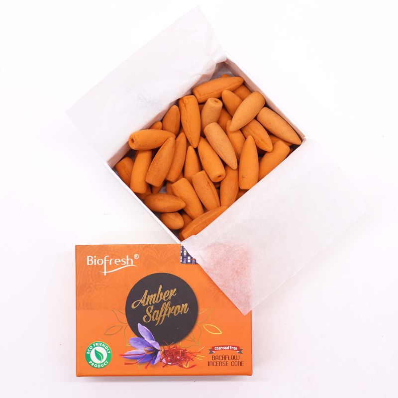 Biofresh Backflow Räucherkegel (40 Kegel) - Amber Saffron