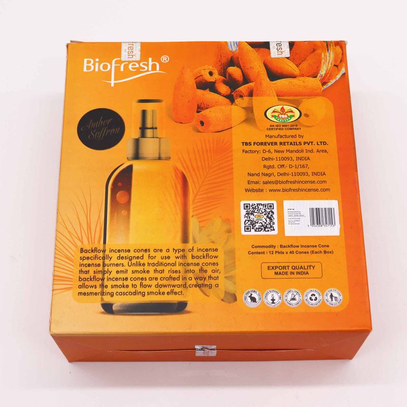 Biofresh Backflow Räucherkegel (40 Kegel) - Amber Saffron