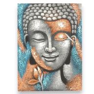 Buddha-Gemälde – Blume aus Silber und Roségold