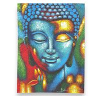 Buddha-Gemälde – Blaue und goldene Blume