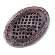 Seifenschale und Abtropfgestell aus Speckstein, 11 x 8 cm, klassisch oval