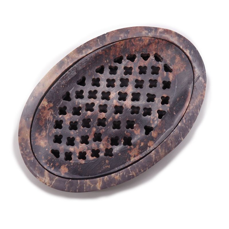 Seifenschale und Abtropfgestell aus Speckstein, 11 x 8 cm, klassisch oval