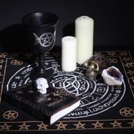 Esoterisches Altartuch mit Fransen - Leben, Tod, Wiedergeburt