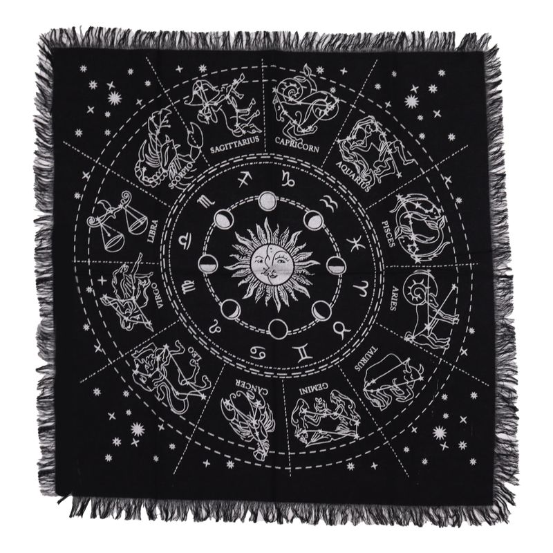 Esoterisches Altartuch mit Fransen - Horoskop