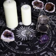 Esoterisches Altartuch mit Fransen - Horoskop