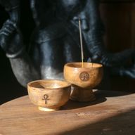 Große Ritualschale Räucherkegelhalter 11x6cm - Om