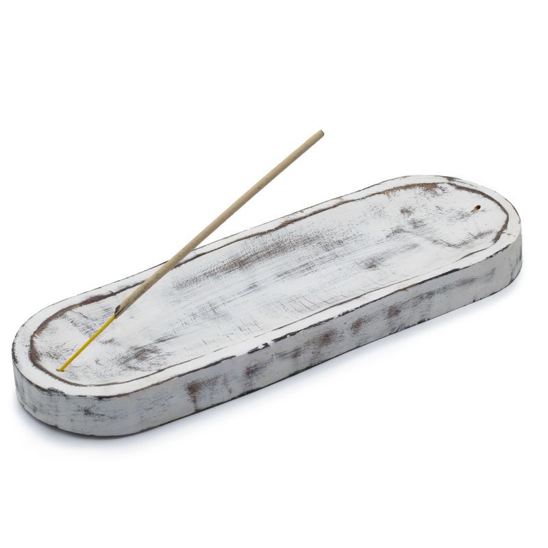 Großes Räuchertablett 30x10cm - Klassisches Weiß