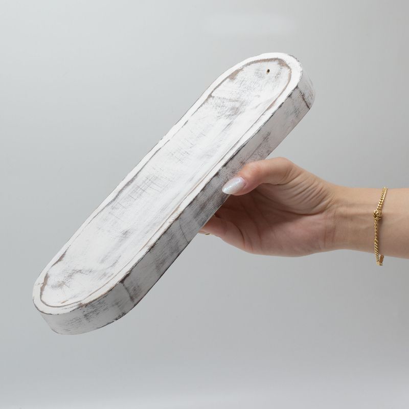 Großes Räuchertablett 30x10cm - Klassisches Weiß